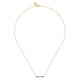 Yellow Gold Diamond Bar Necklace with Blue Enamel