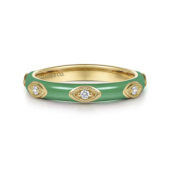 Green Enamel Ring