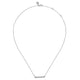 Sterling Silver White Sapphire and White Enamel Criss Cross Bar Necklace