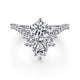 Estella White Gold Chevron Round Diamond Engagement Ring Setting