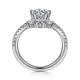 Estella White Gold Chevron Round Diamond Engagement Ring Setting