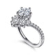 Estella White Gold Chevron Round Diamond Engagement Ring Setting