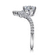 Estella White Gold Chevron Round Diamond Engagement Ring Setting