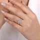 Estella White Gold Chevron Round Diamond Engagement Ring Setting
