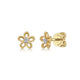Flower Diamond Stud Yellow Gold Earrings