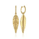 Huggie Drop Leaf Bujukan Yellow Gold  Earrings