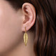 Huggie Drop Leaf Bujukan Yellow Gold  Earrings