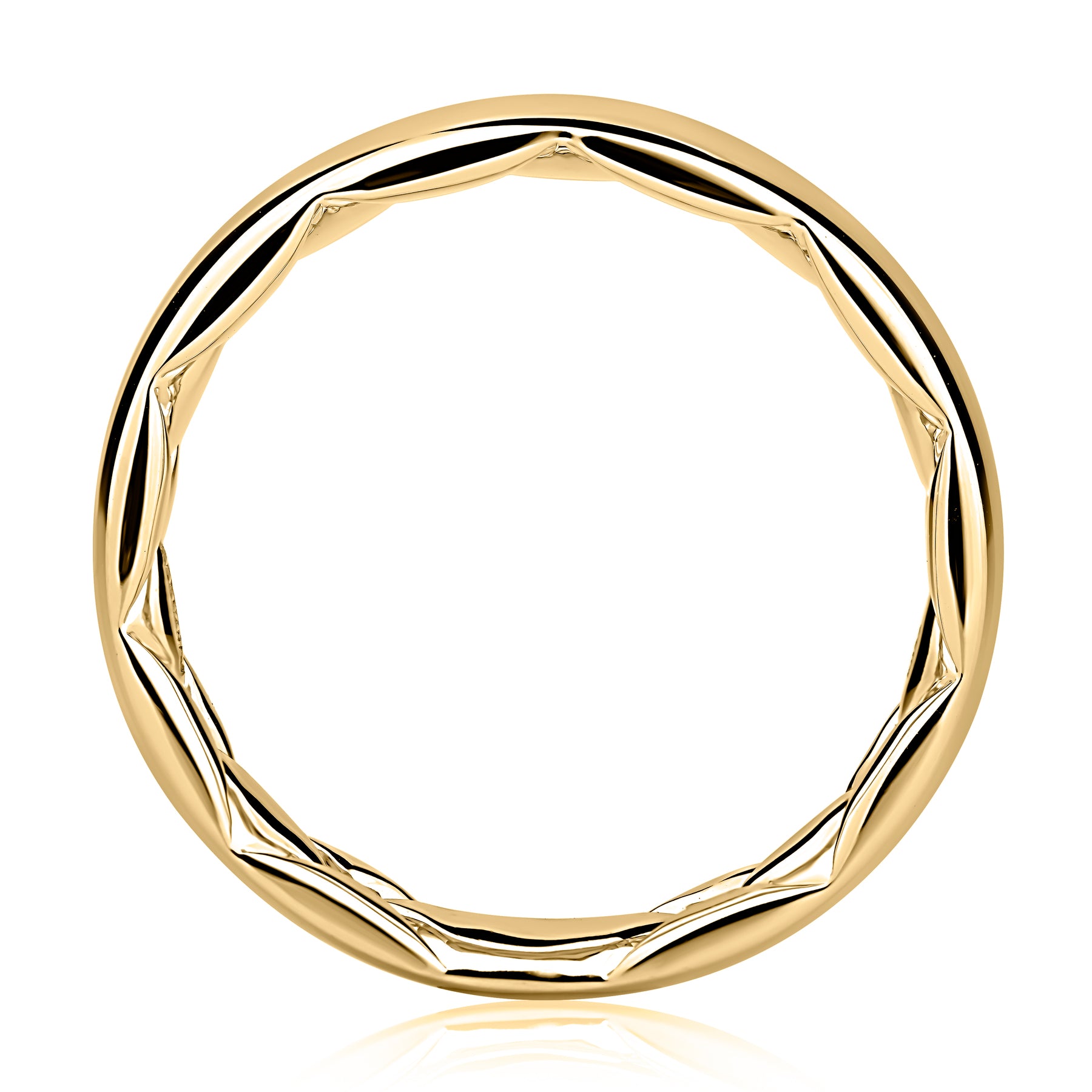 Yellow Gold Classic 6MM Quilted Interior Wedding Band