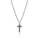 Men's Sterling Silver Nailhead Cross Pendant Necklace