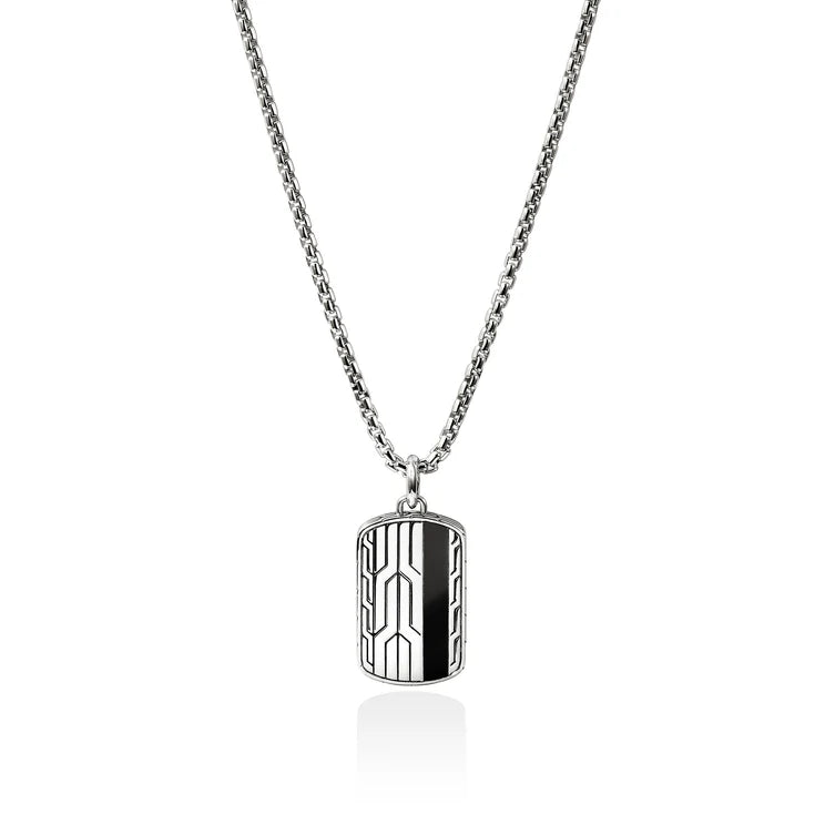 Men's Icon 50 Black Onyx Tag Pendant Necklace