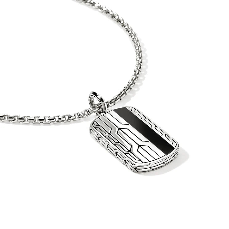 Men's Icon 50 Black Onyx Tag Pendant Necklace
