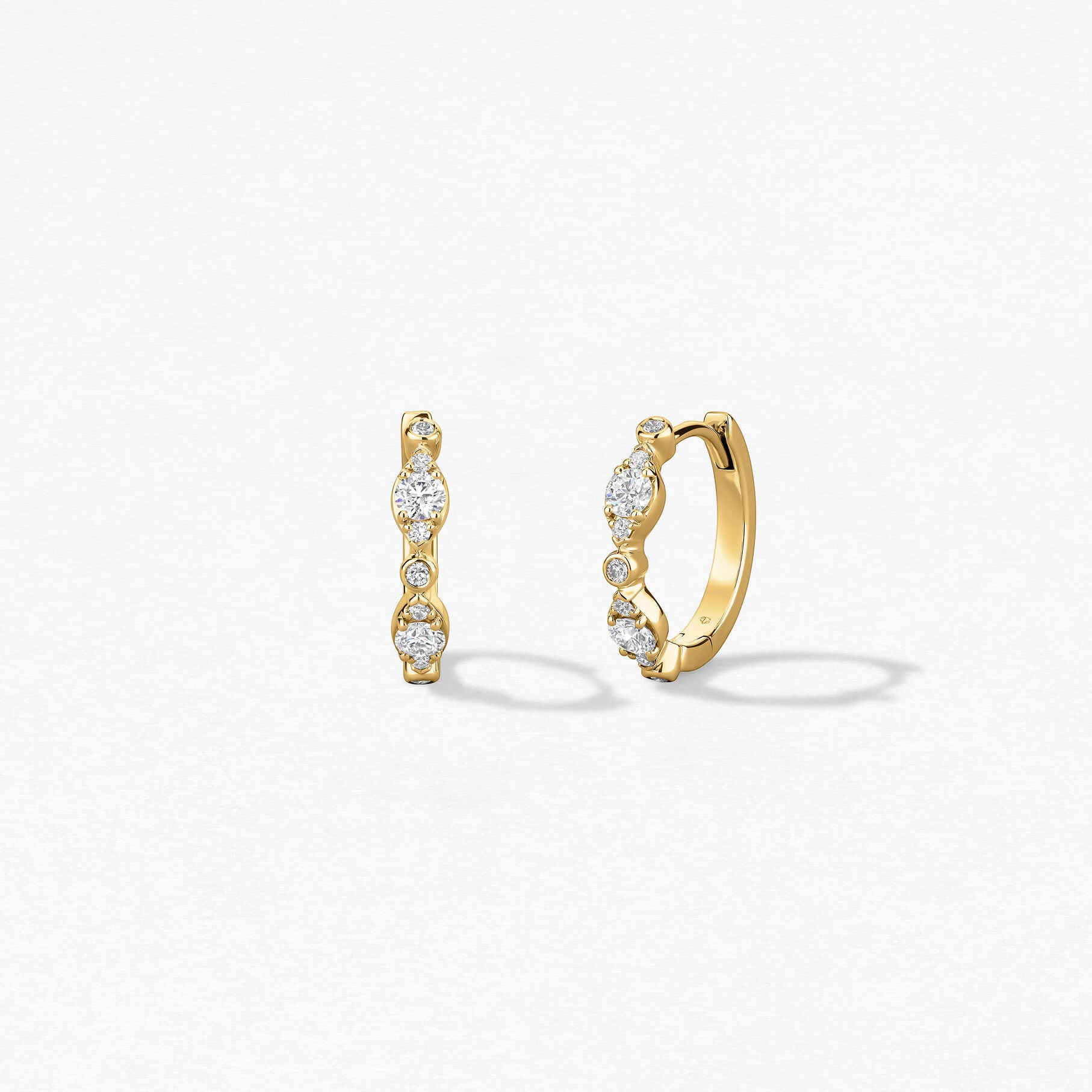 Yellow Gold Bezel Regal Huggies