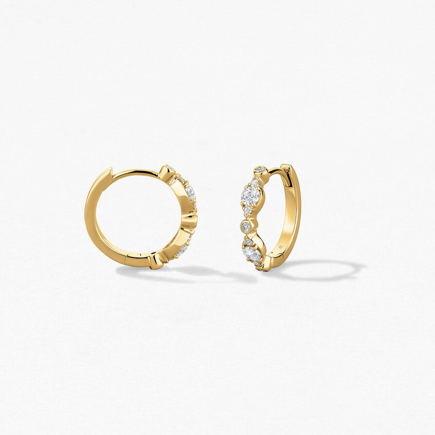 Yellow Gold Bezel Regal Huggies