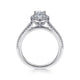 Blossom White Gold Oval Halo Diamond Engagement Ring Setting