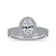 Blossom White Gold Oval Halo Diamond Engagement Ring Setting