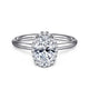 Seattle White Gold Oval Hidden Halo Diamond Engagement Ring Setting