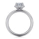 Seattle White Gold Oval Hidden Halo Diamond Engagement Ring Setting