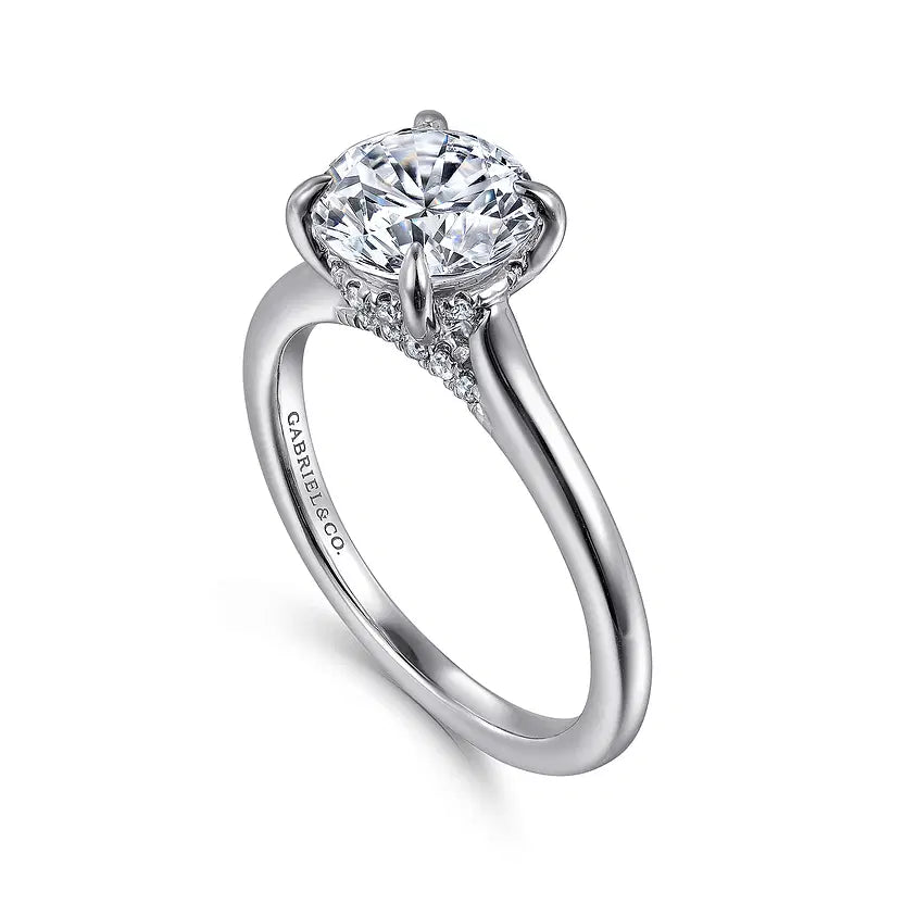 Ericka White Gold Round Diamond Engagement Ring Setting