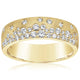 Yellow Gold Brushed Finish Flush Set Confetti Diamond Ring