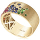 Rainbow Sapphire Yellow Gold Cigar Band Ring