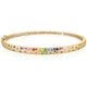 Rainbow Sapphire Narrow Yellow Gold Bangle