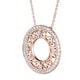 Rose Gold Morgan Filigree Diamond Circle Pendant Necklace