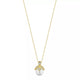 Petal Cap Diamond and Pearl Pendant Necklace
