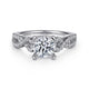 Kayla White Gold Round Twisted Diamond Engagement Ring