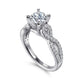 Kayla White Gold Round Twisted Diamond Engagement Ring