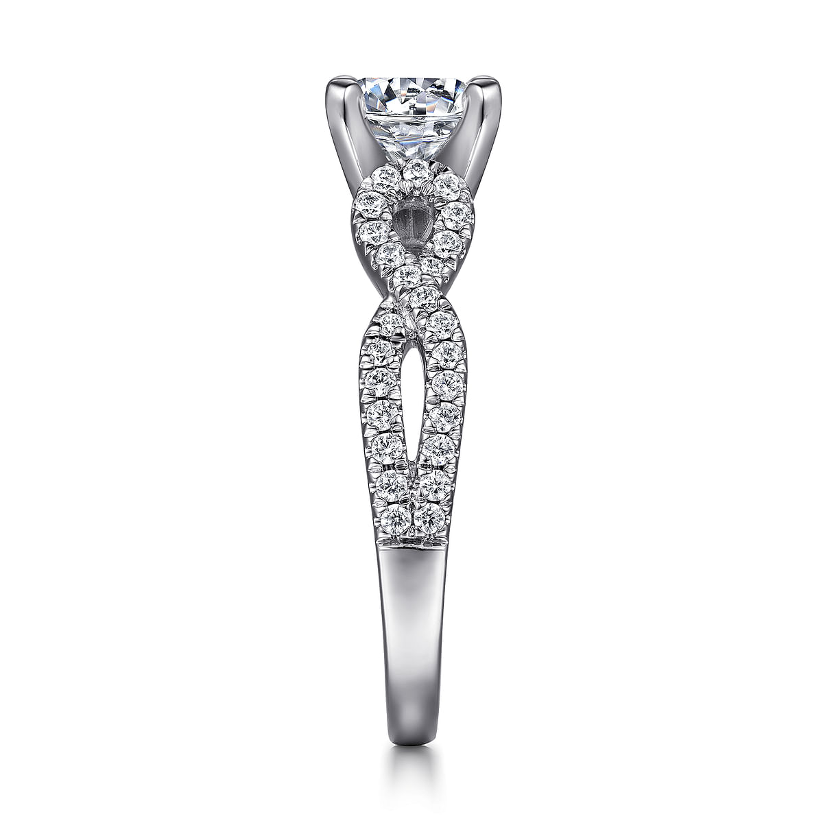 Kayla White Gold Round Twisted Diamond Engagement Ring