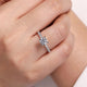 White Gold Round Diamond Engagement Ring Setting with Pave Diamonds