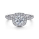 Lyla White Gold Cushion Halo Round Diamond Engagement Ring Setting