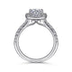 Lyla Cushion Halo Round Engagement Ring Setting