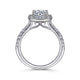 Lyla White Gold Cushion Halo Round Diamond Engagement Ring Setting