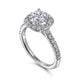 Lyla Cushion Halo Round Engagement Ring Setting