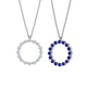 Reversible Blue Sapphire & Diamond Circle Necklace