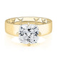 Yellow Gold Double Hidden Halo Cushion Cut Engagement Ring