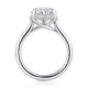Side view of a 14K white gold oval halo engagement ring setting