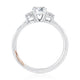 White Gold Three Stone Oval Engagement Ring Setting with Rose Gold Accent