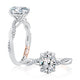 Intertwined Metal and Diamond Split Shank Crossover Oval Cut Engagement Ring Setting