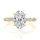 Oval Engagement Ring with Round and Marquise Accent Band