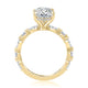 Oval Engagement Ring with Round and Marquise Accent Band