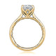 Side view of a 14K yellow gold oval solitaire engagement ring setting