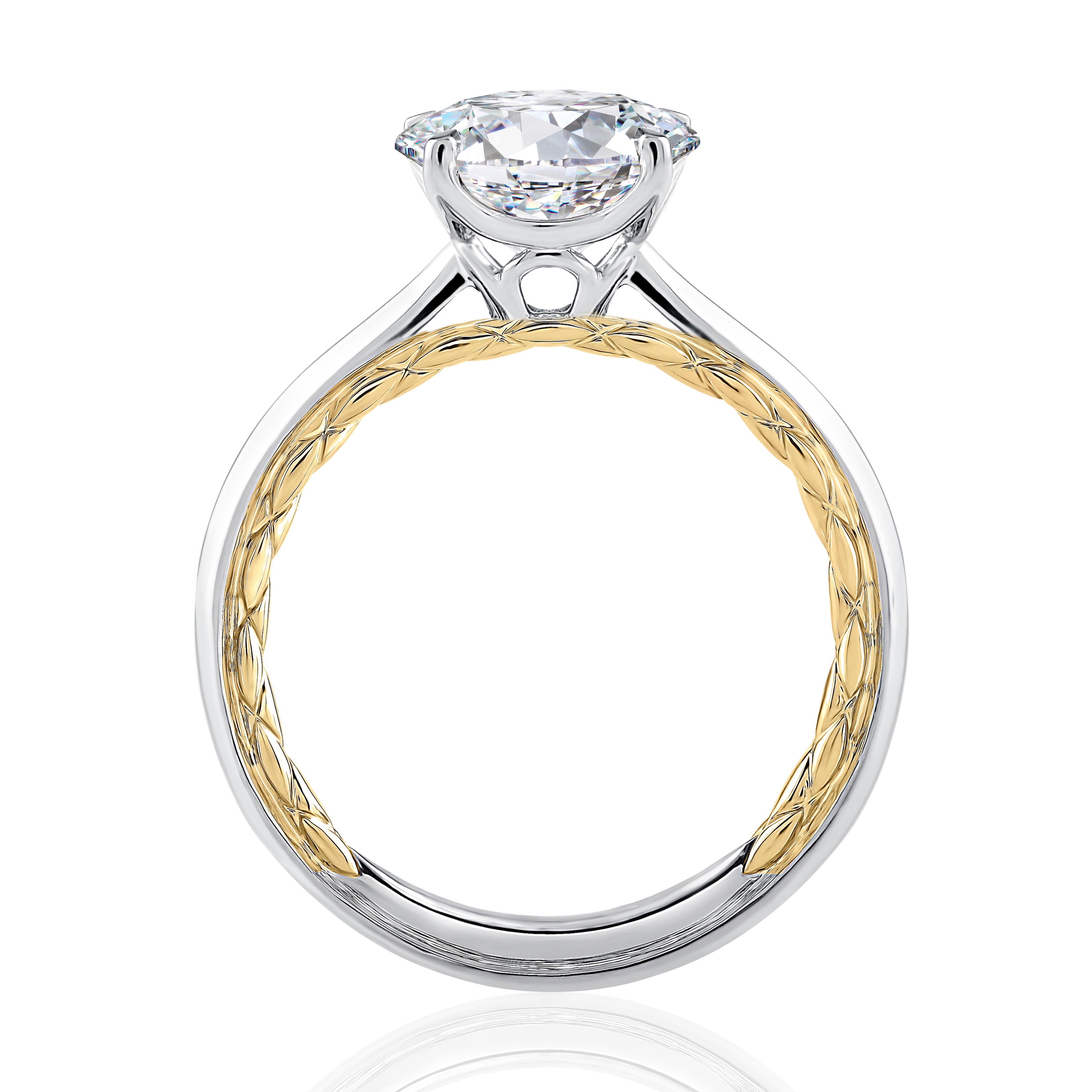 Two-Tone Round Solitaire Engagement Ring