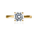 Yellow Gold Hidden Halo Solitaire Round Diamond Engagement Ring Setting