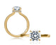 Yellow Gold Hidden Halo Solitaire Round Diamond Engagement Ring Setting