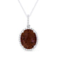 Garnet & Diamond Oval-Shaped Necklace