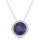 Round Created Alexandrite & Diamond Halo Necklace