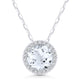 White Topaz Halo Necklace