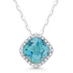 Cushion Shaped London Blue Topaz Necklace